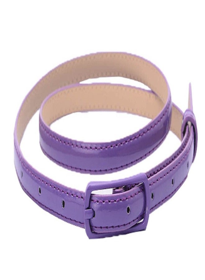Selighting Women's Solid Color Faux Leather Skinny Belts for Dresses (One Size, Purple) - Image 1